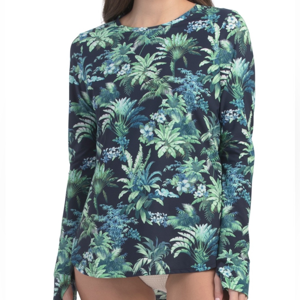 New TOMMY BAHAMA art of palms long sleeve rashguard - Picture 3 of 6